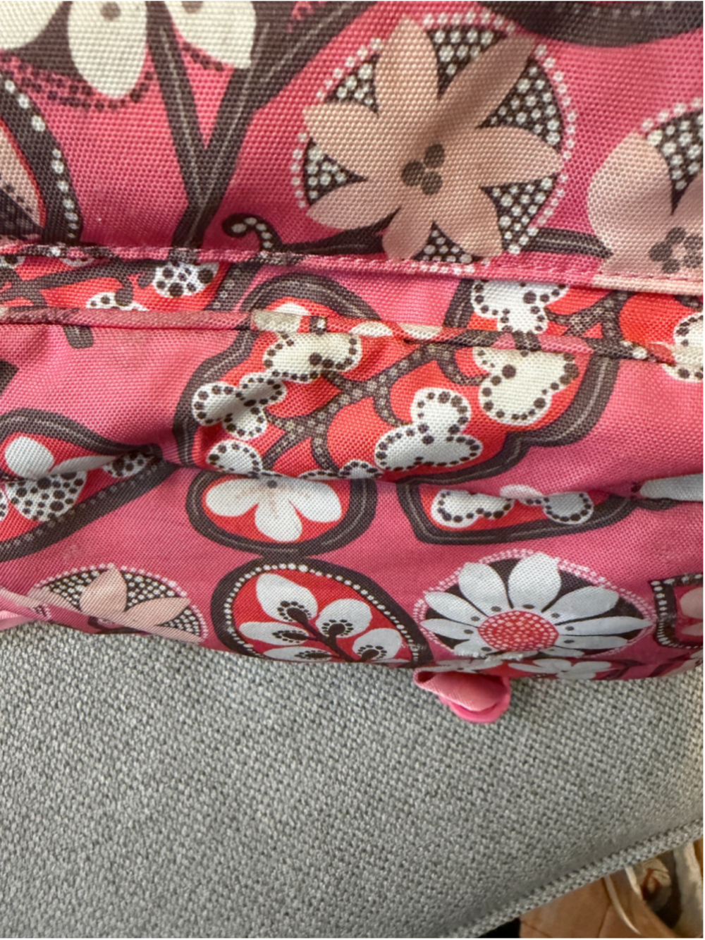 Women's Vera Bradley Backpack One Size Pink White Floral Pattern - Picture 7 of 11